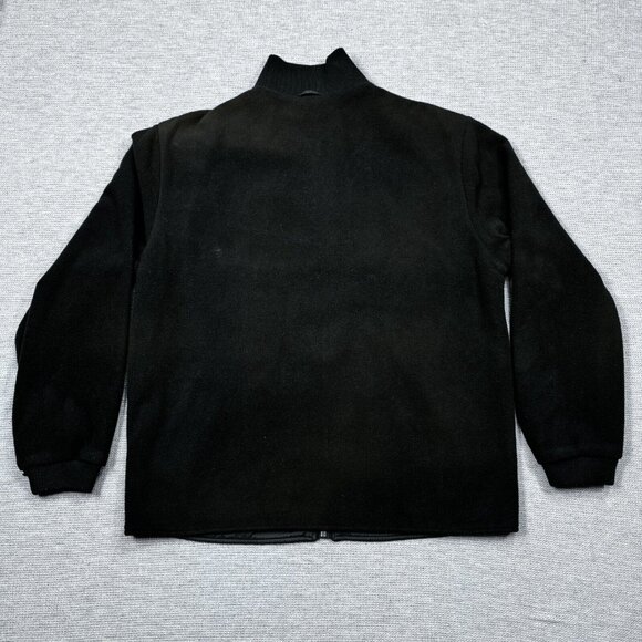 Roundtree & Yorke Mens Black Full Zip Jacket Lined Mock Neck Freece Pockets Sz M - Picture 2 of 14